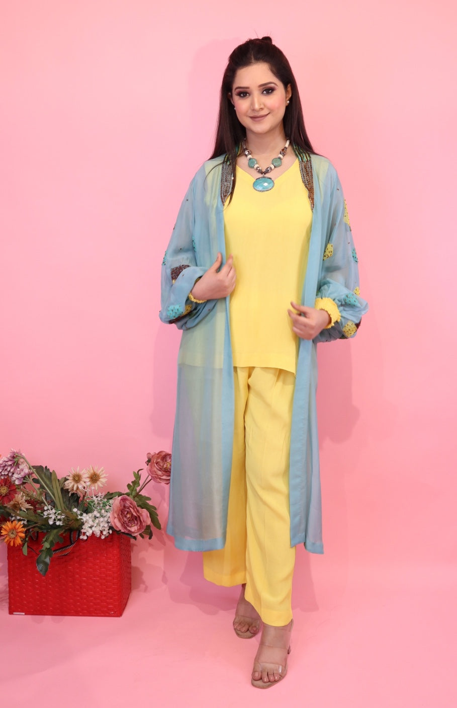 Teal Cape Co-ord Set