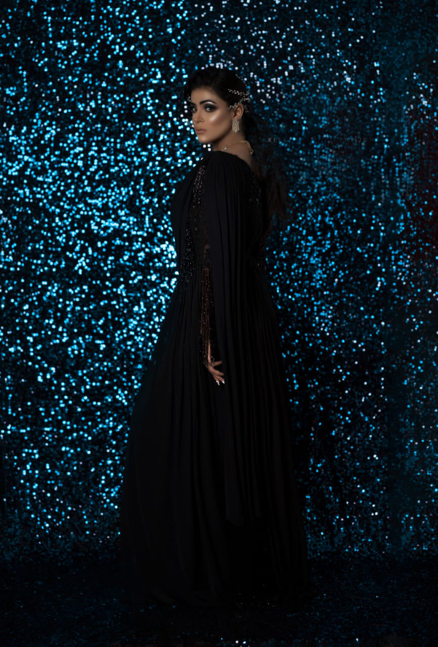 Lycra Maxi With Glass Beads Embroidery