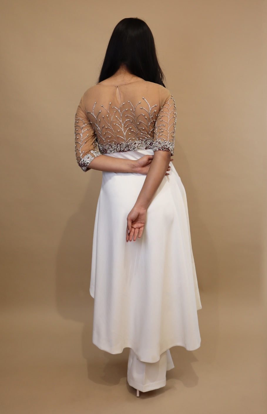 Asymmetric Co-ord Set With Rhinestone Embroidery