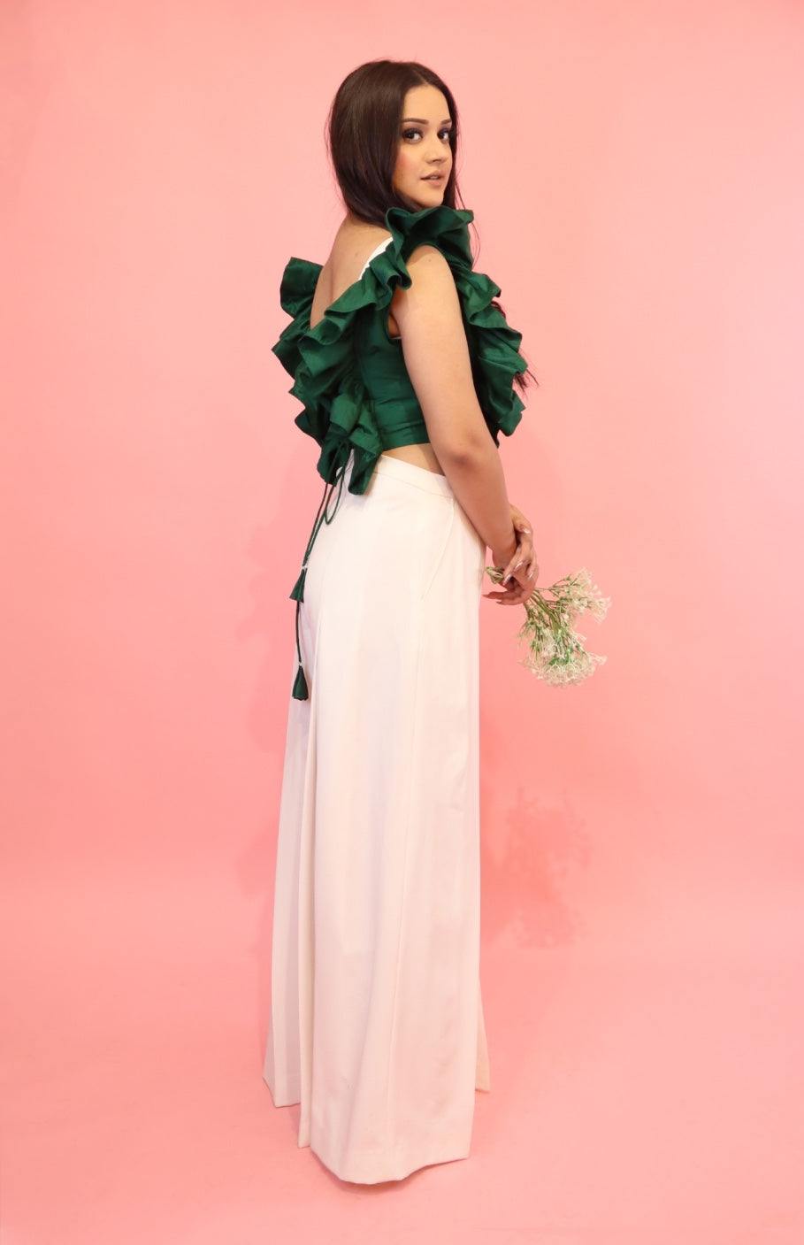 Emerald Green And White Co-ord Set
