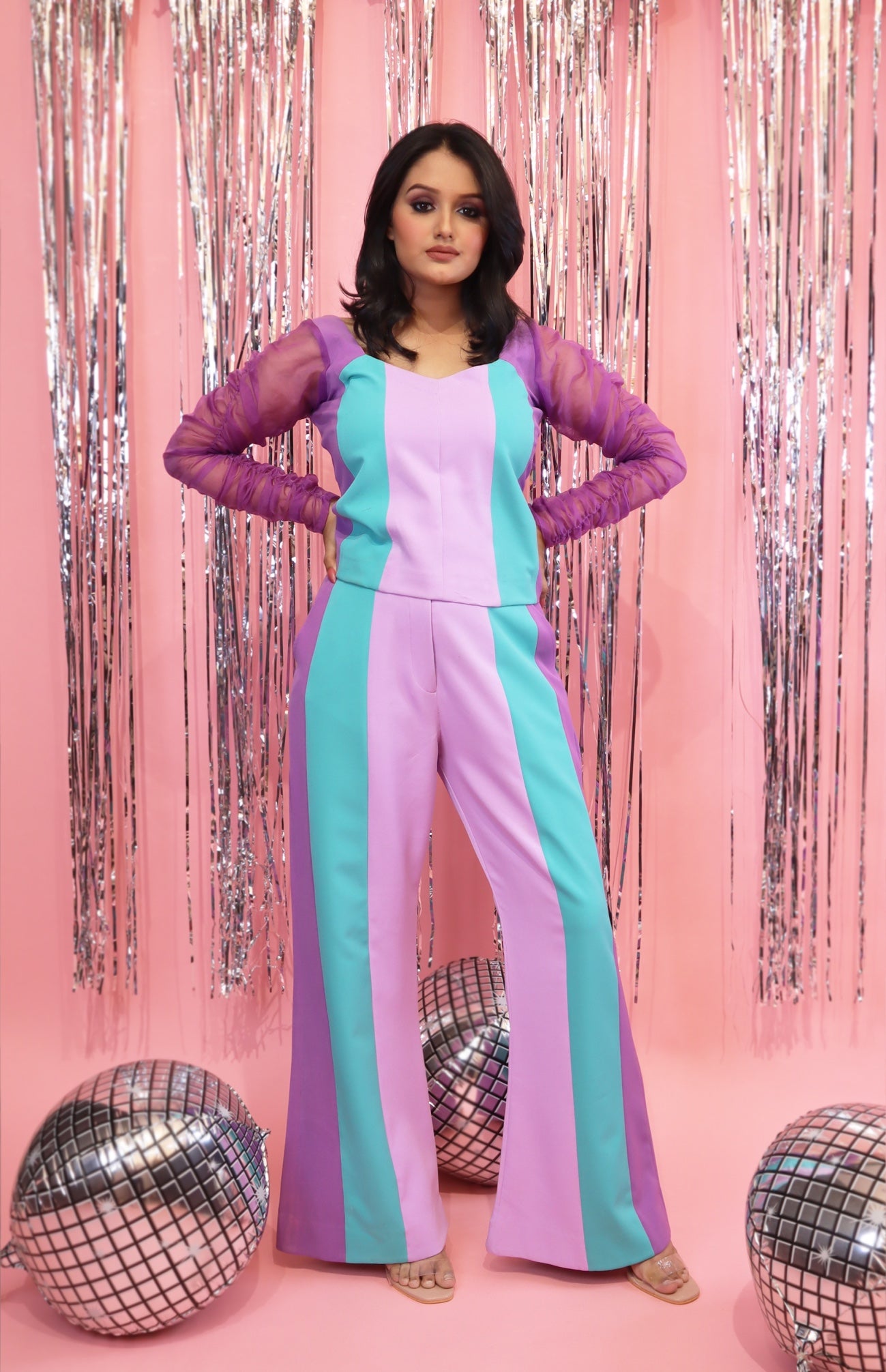Lilac Colour Block Co-ord Set