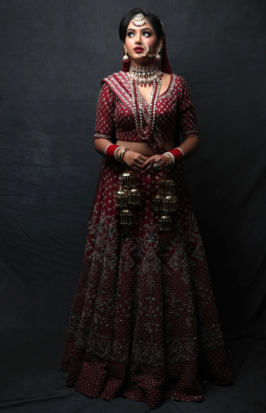 Maroon Zari And Resham Embroidery Lehnga