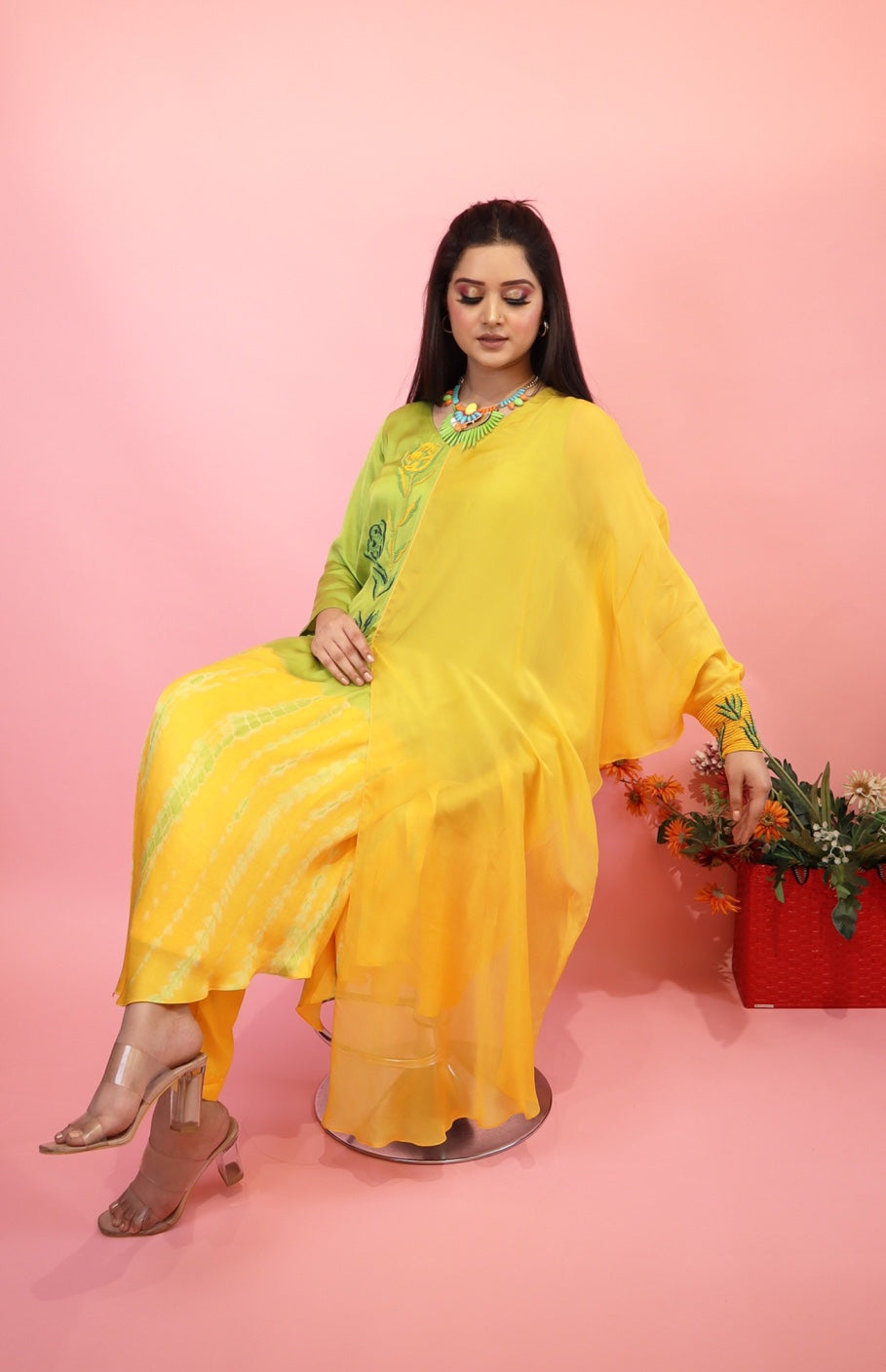 Yellow Batwing Kurta Set