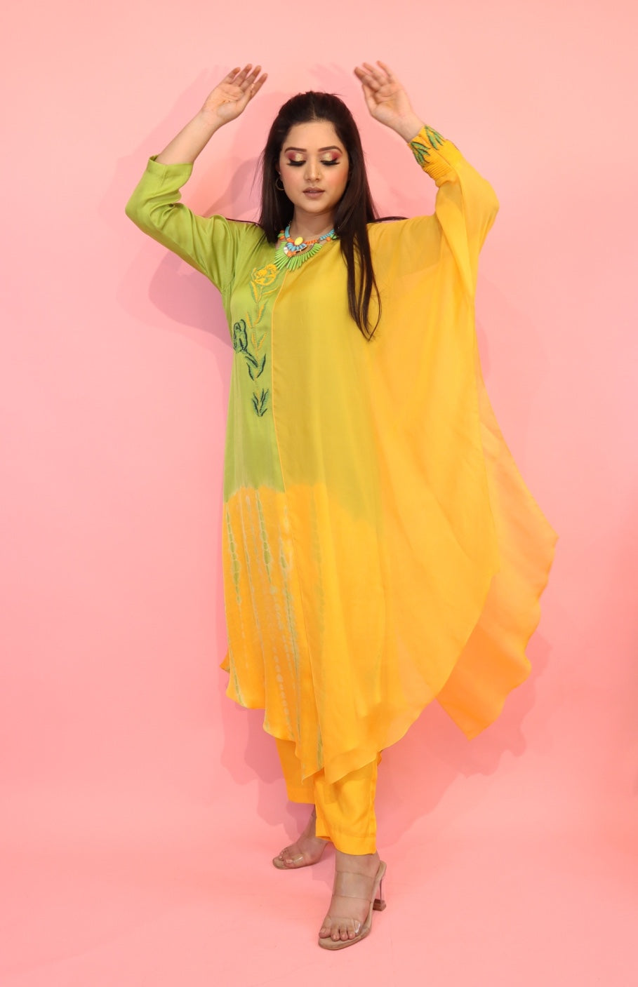 Yellow Batwing Kurta Set