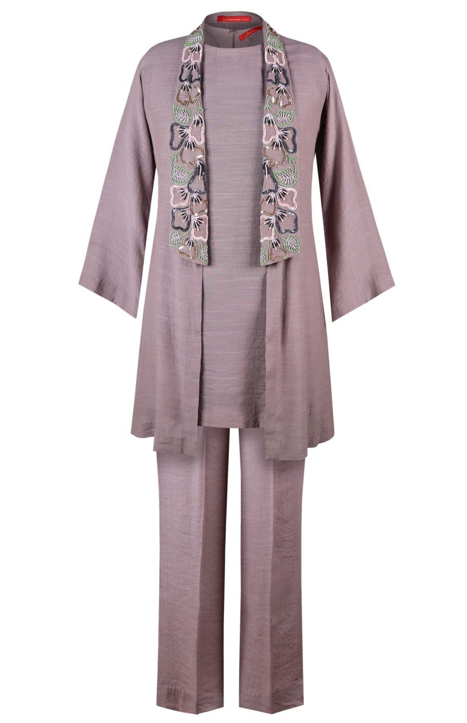 Poppies 3 Pcs Co-ord Set - MAUVE