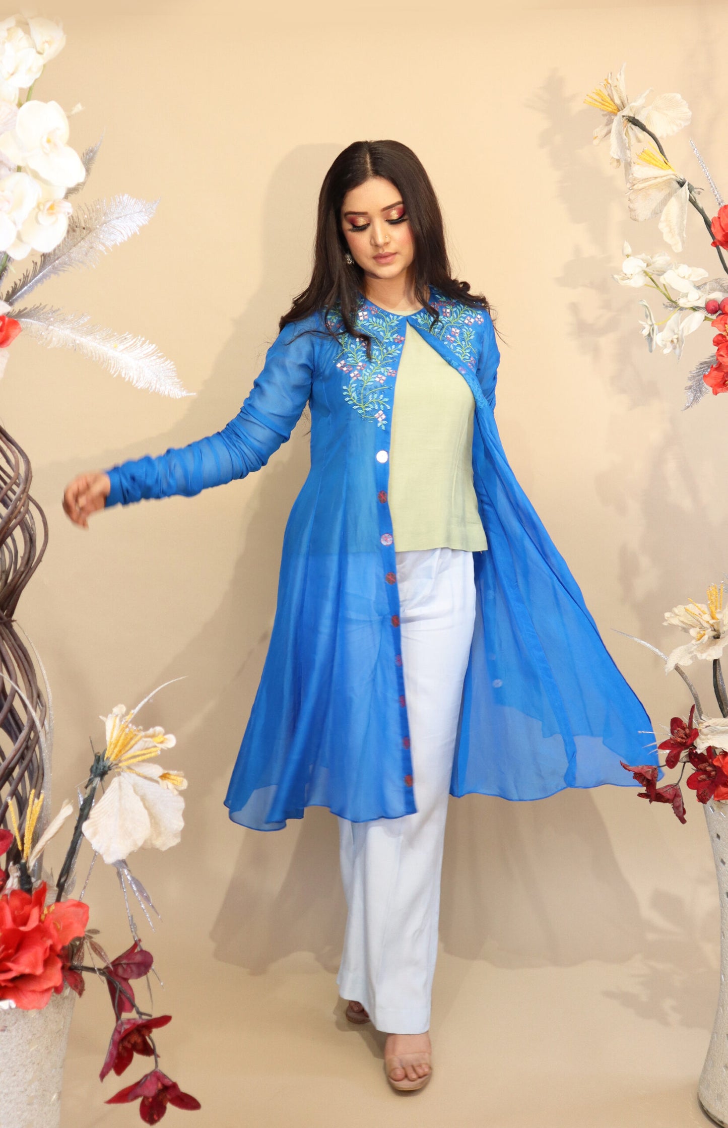 Royal Blue Cape Co-ord Set