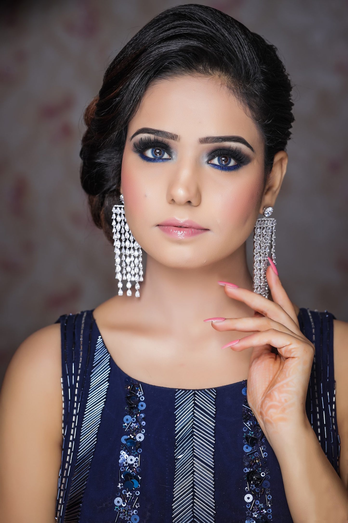 Navy Blue Maxi With Side Slit