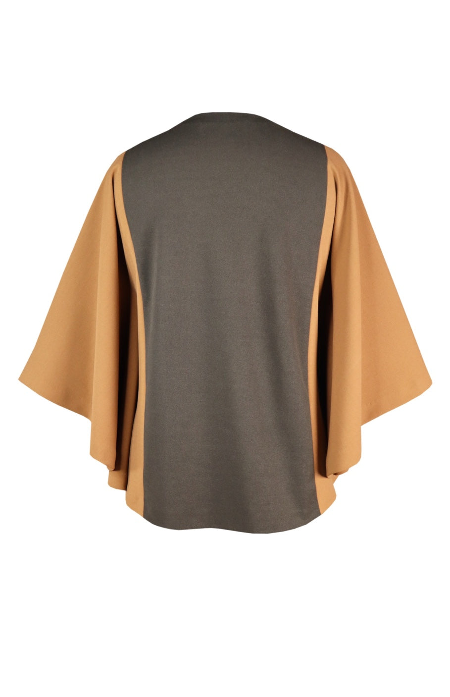 3D Leaves Embroidery Cape Top - OLIVE