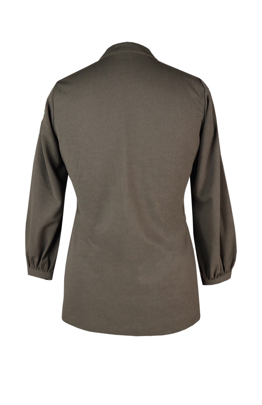 3D Leaves Embroidery Top - OLIVE