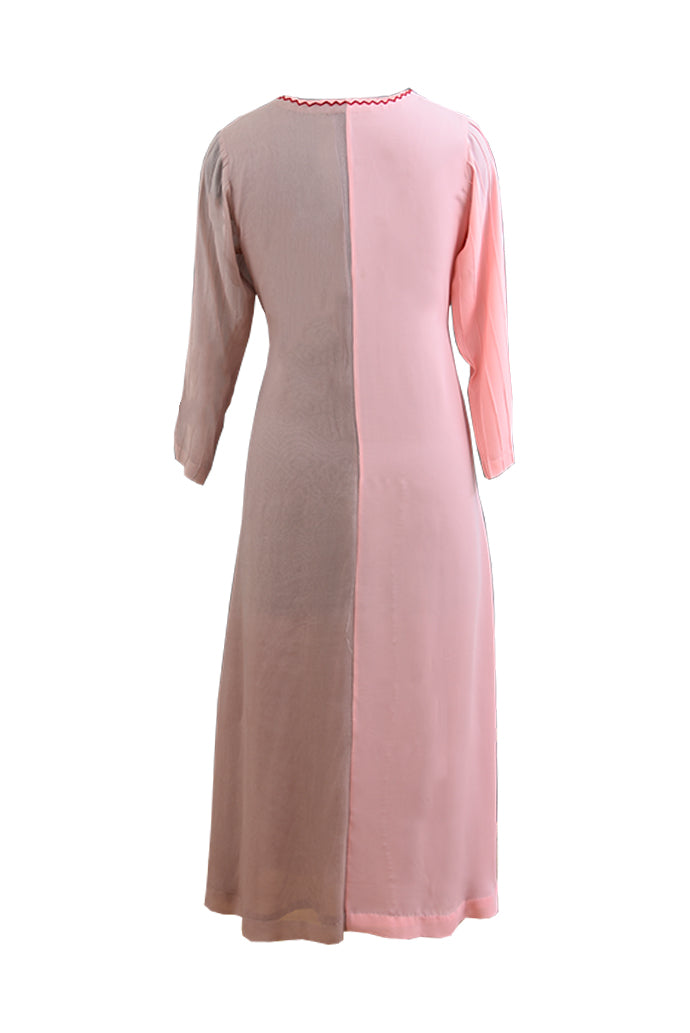 Liver And Pink Georgette Kurta