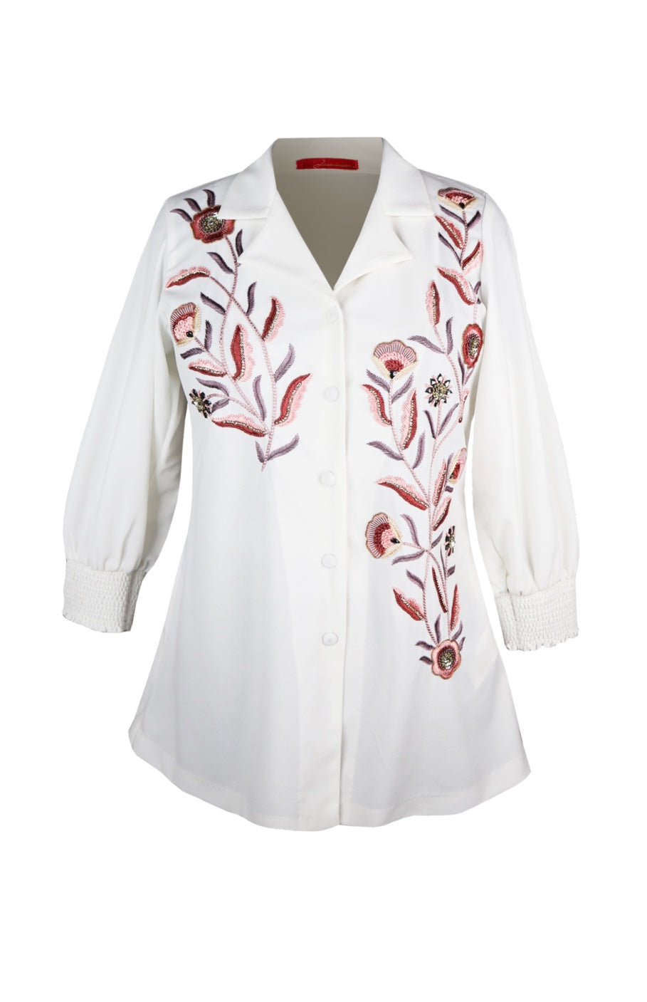 3D Embroidery Balloon Sleeves Top