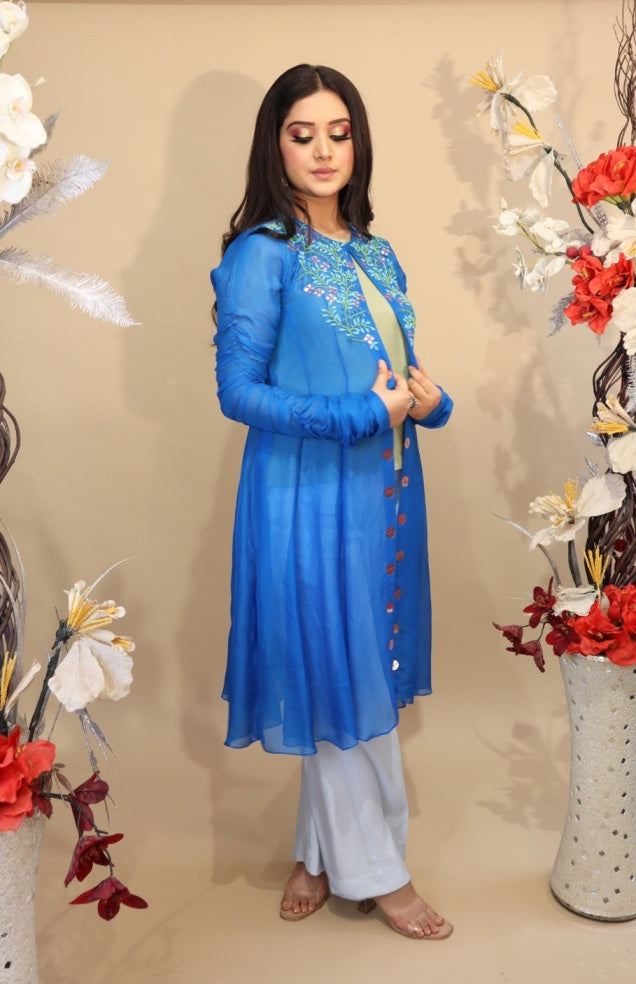 Royal Blue Cape Co-ord Set