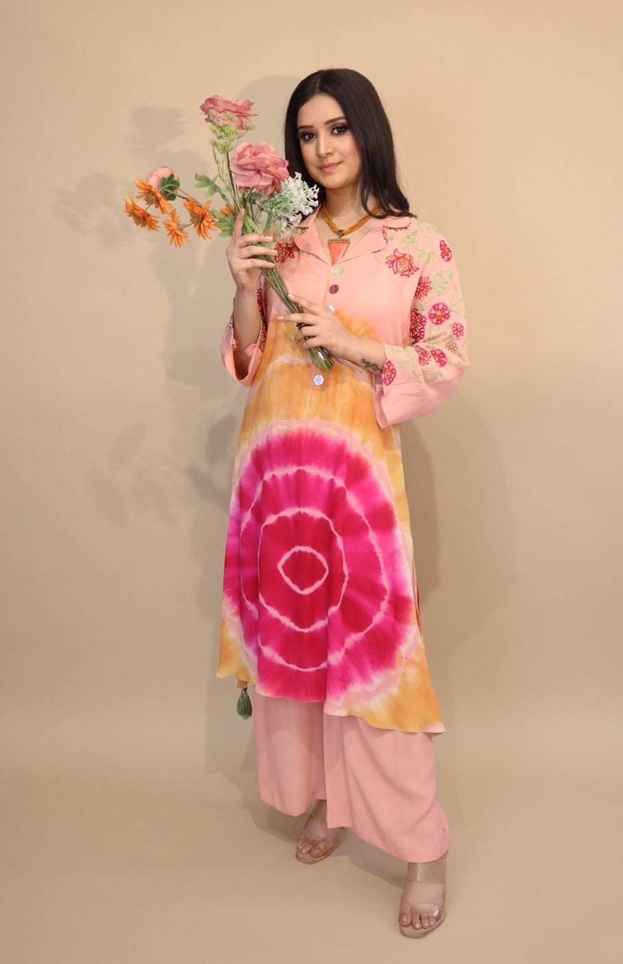 Circular Tie N Dye Kurta Set