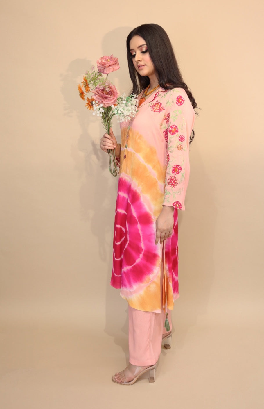 Circular Tie N Dye Kurta Set