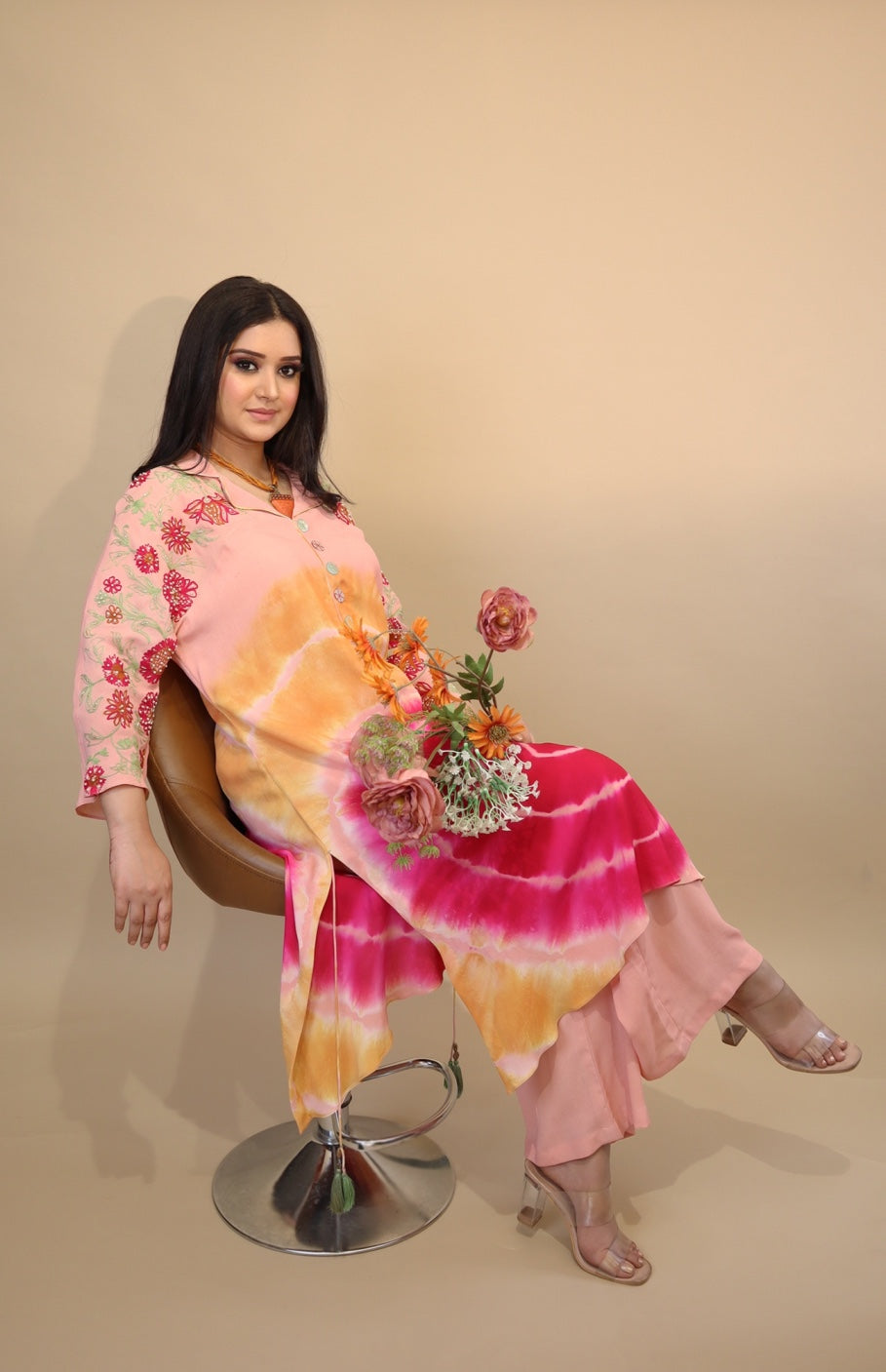 Circular Tie N Dye Kurta Set