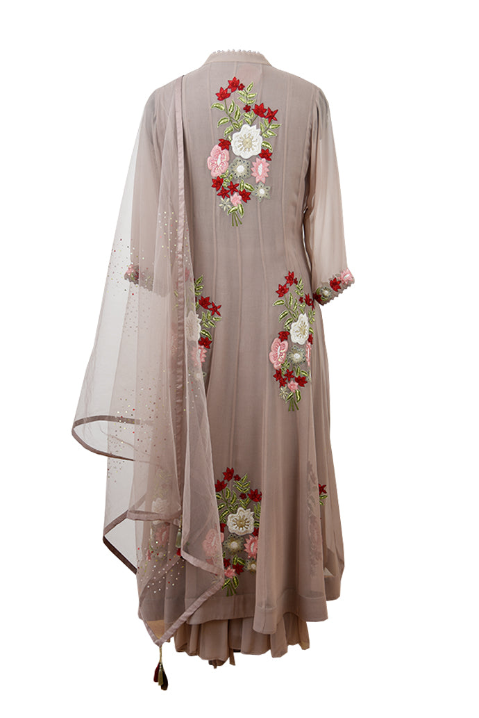Georgette Anarkali with Sharara