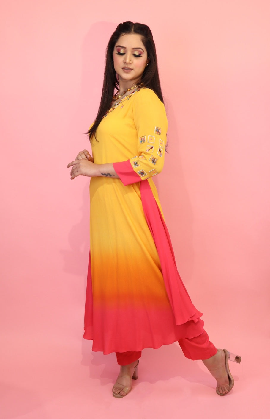 Ombré Flared Kurta Set
