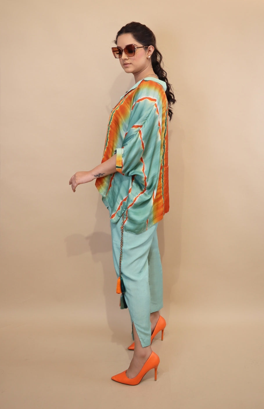 Tie n Dye Kaftan Top Set