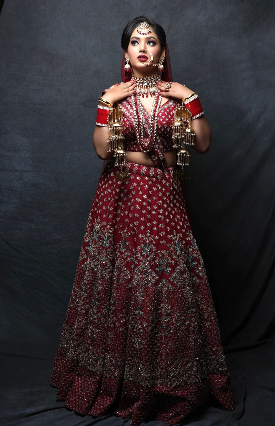 Maroon Zari And Resham Embroidery Lehnga