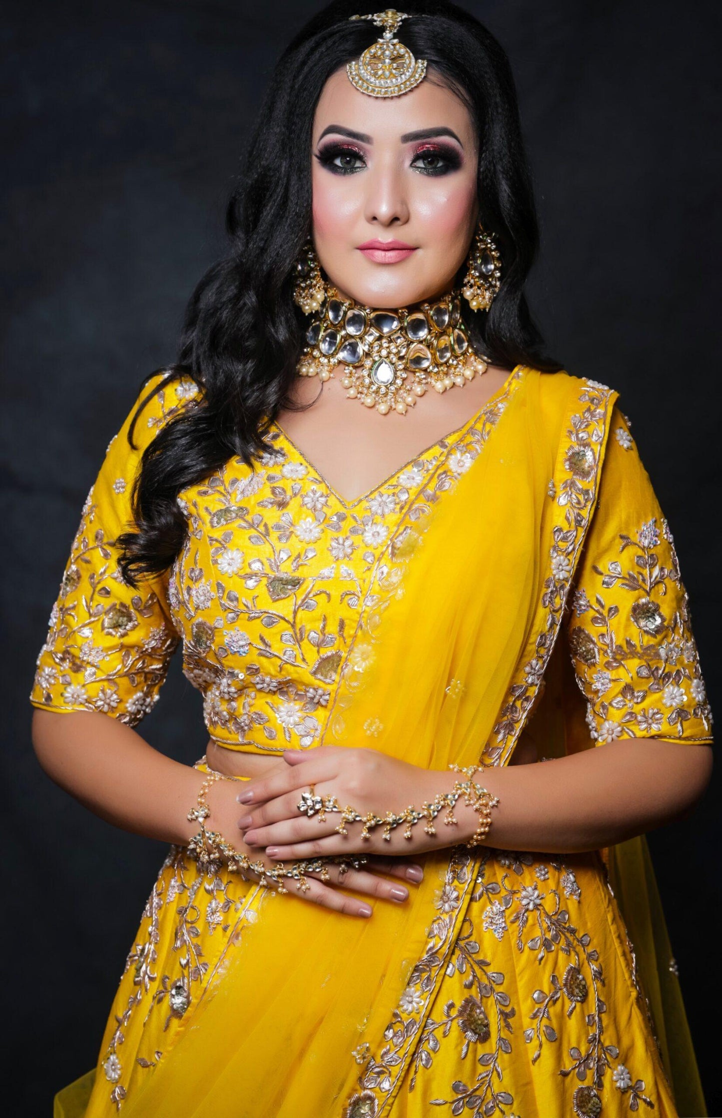 Yellow Raw Silk Lehnga
