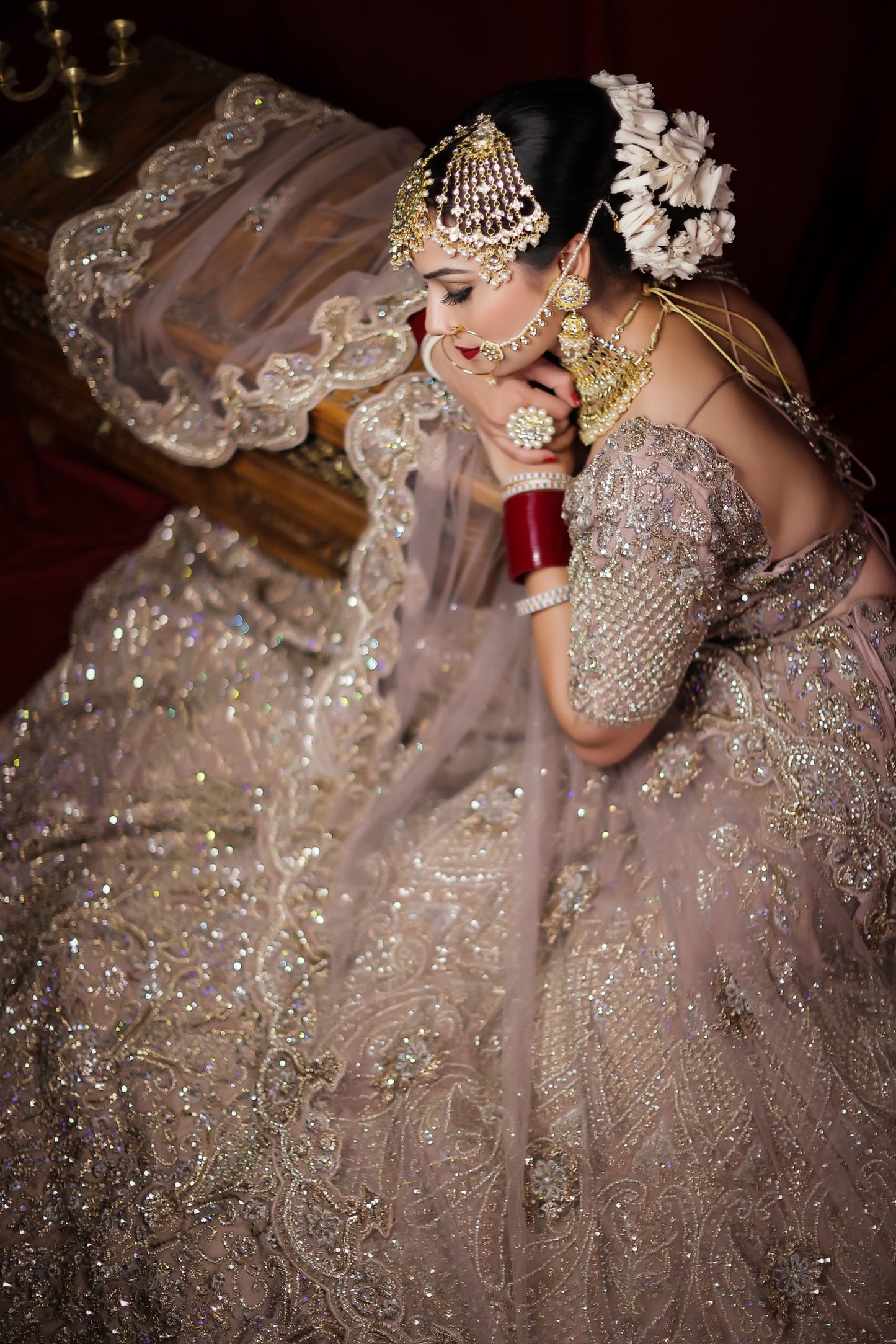Lavender Lehnga Choli With Zircon And Zardozi Embroidery