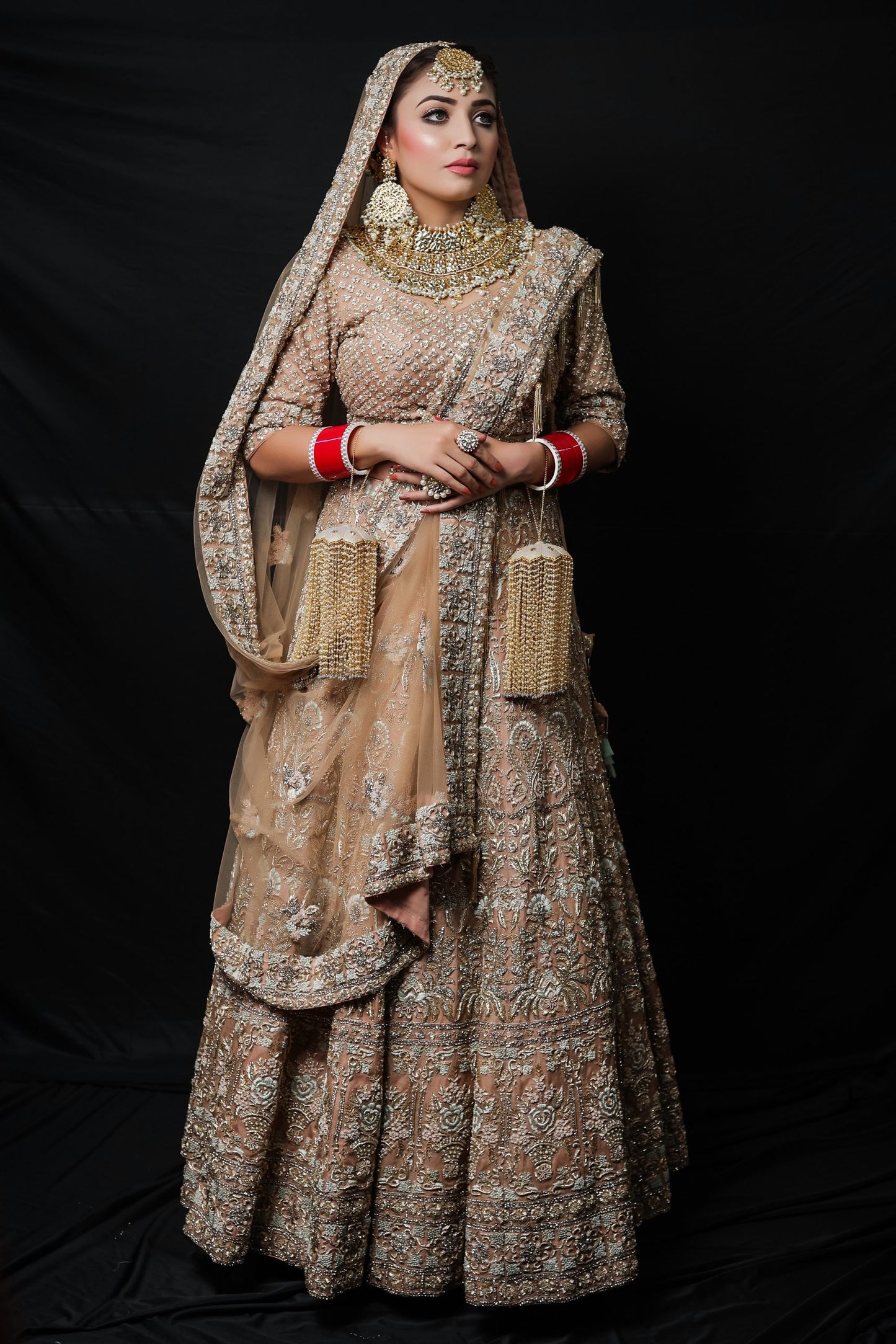 Golden Lehnga Choli With Zardozi Embroidery