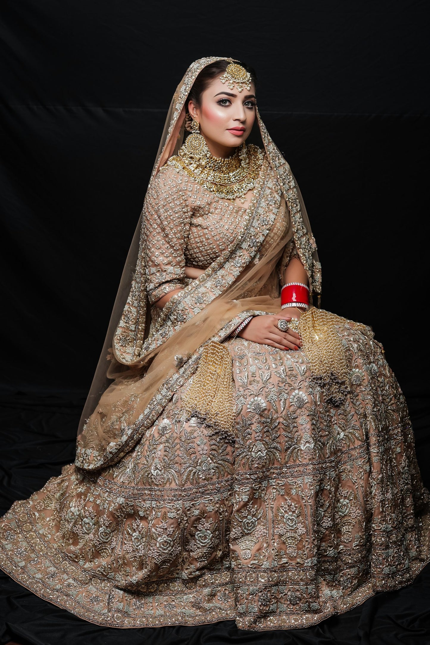 Golden Lehnga Choli With Zardozi Embroidery