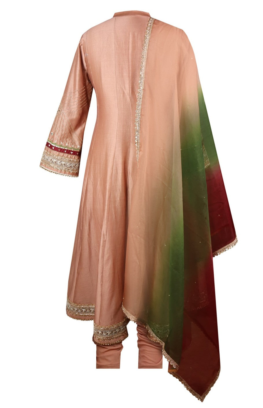 Appliqué Embroidery Kora Silk Anarkali - MOCHA