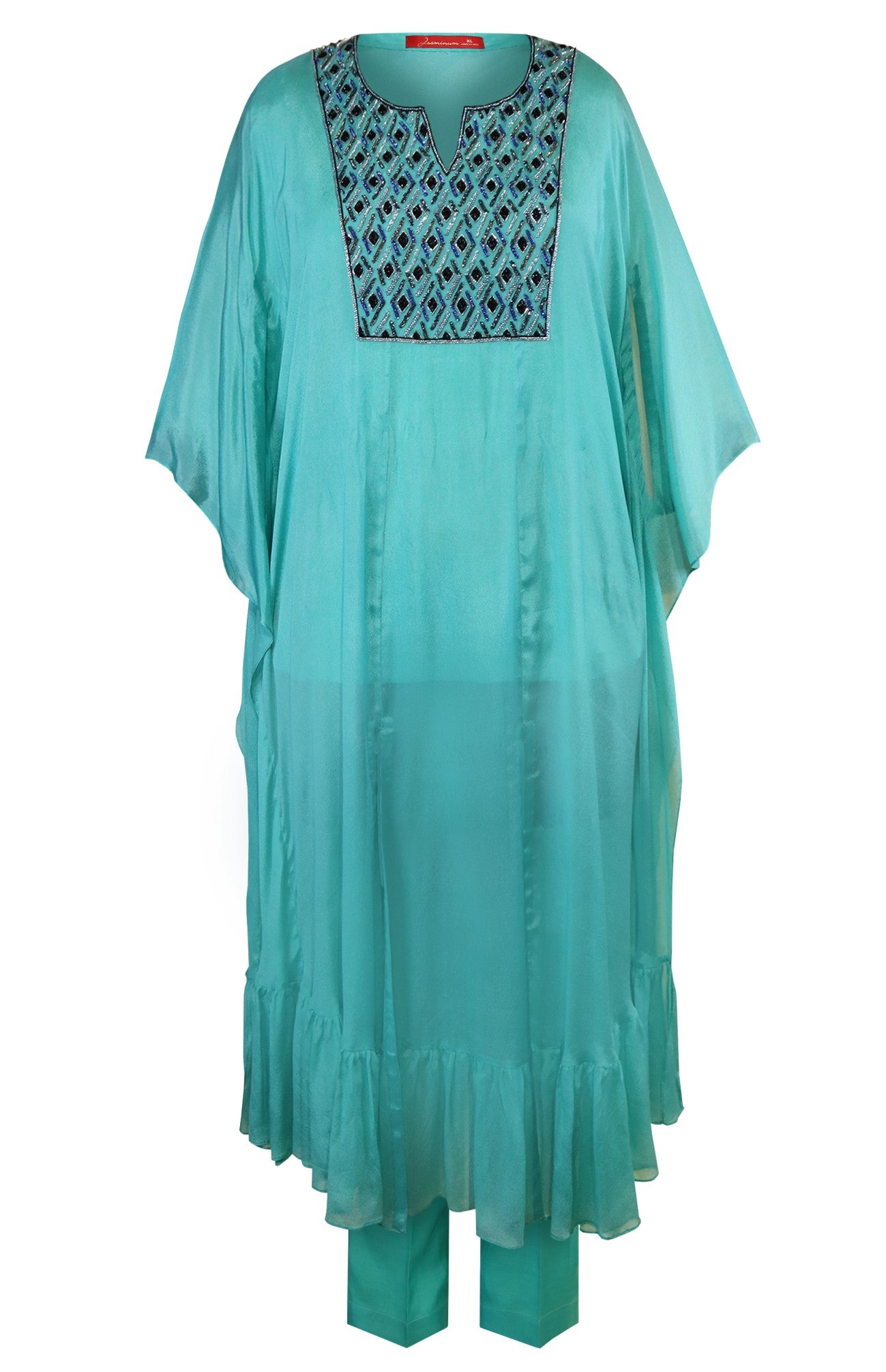 Aquatic Chiffon Kaftan Set