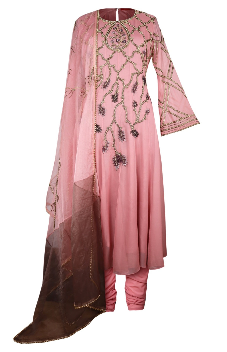 Georgette Anarkali With Pearl Embroidery