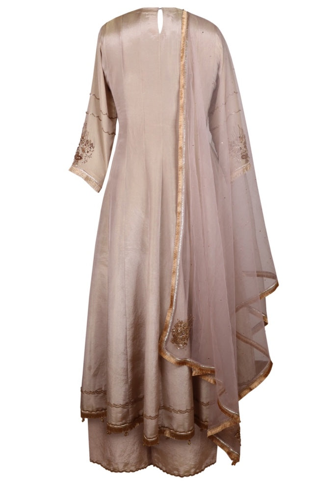 Organza Anarkali - BEIGE