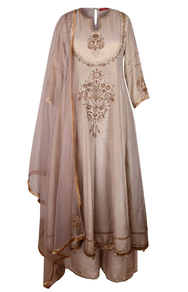 Organza Anarkali - BEIGE