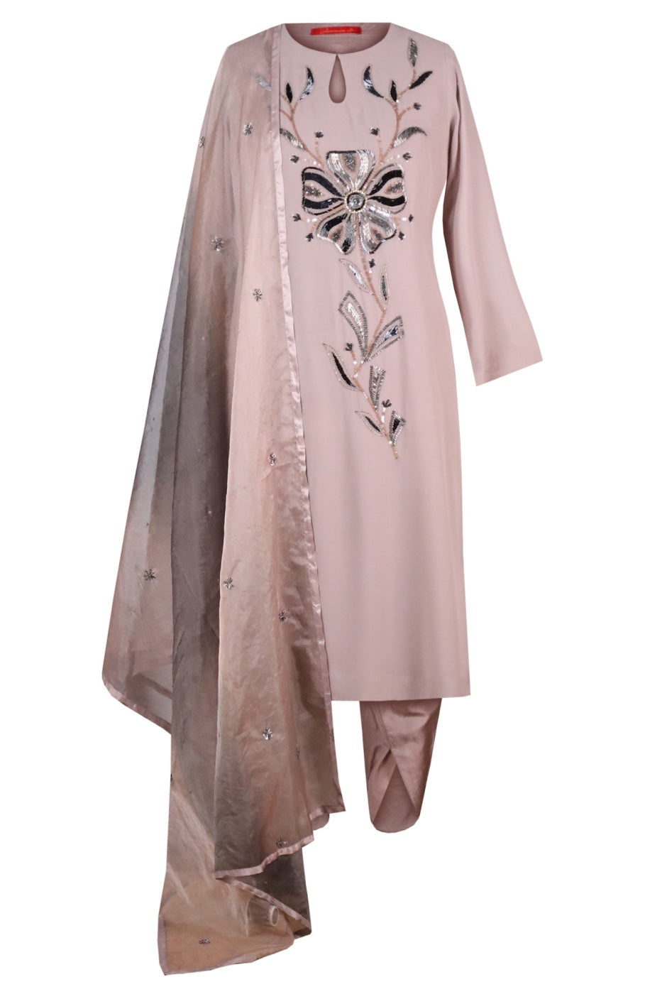 Daisy Georgette Suit With Tulip Pants - Greige