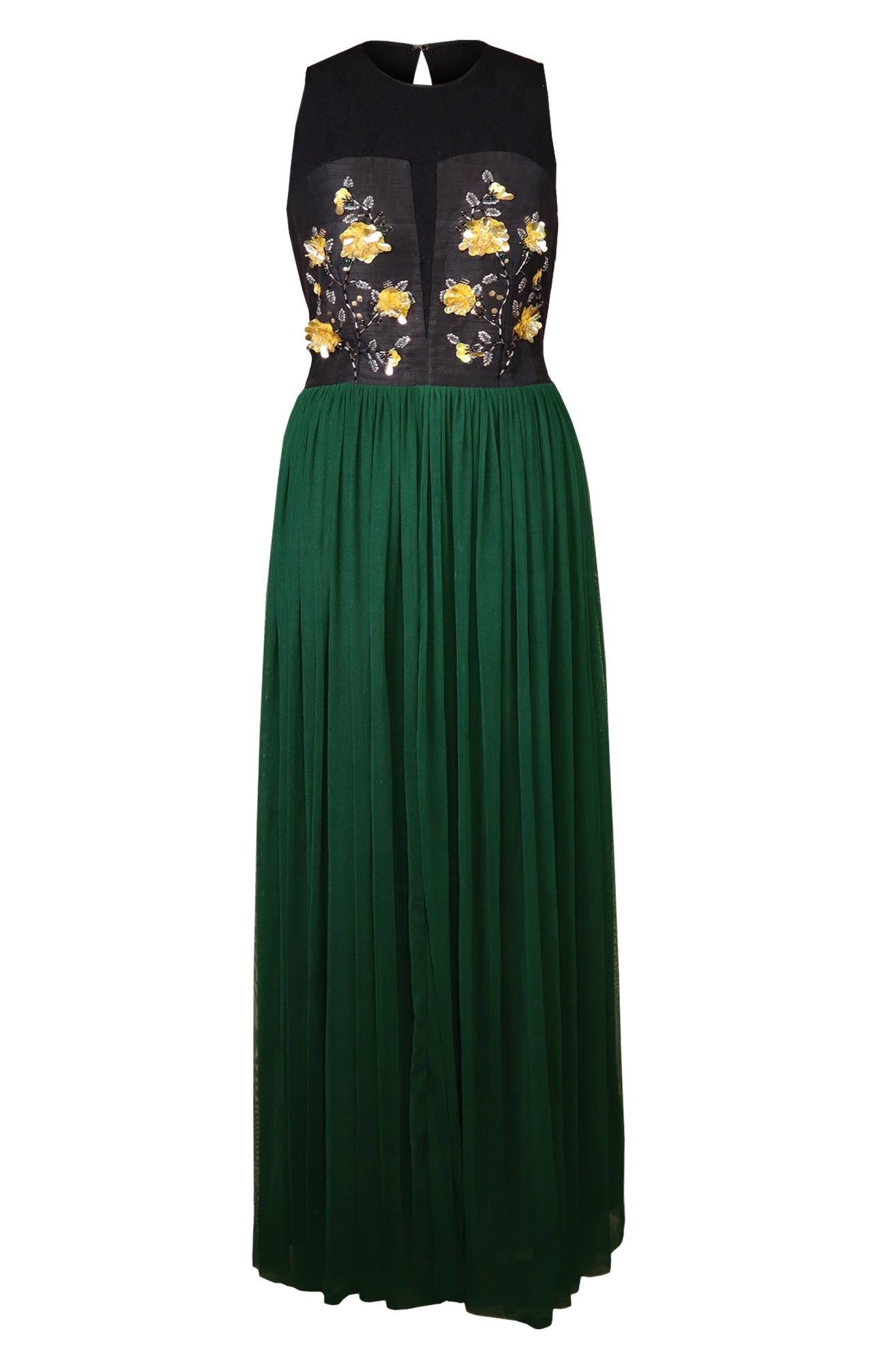 Black Green Lycra Maxi
