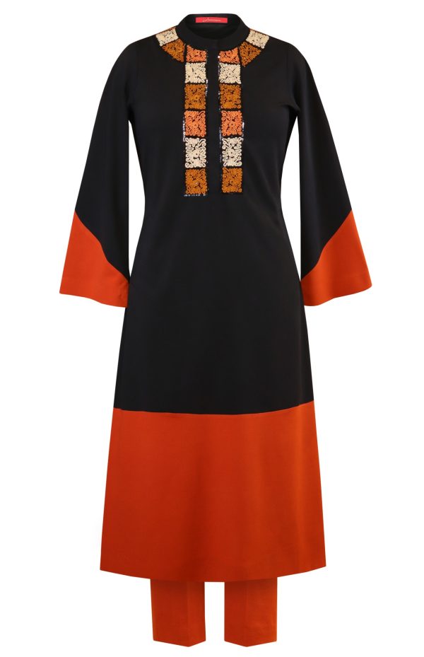 Colour Block Kurta Set