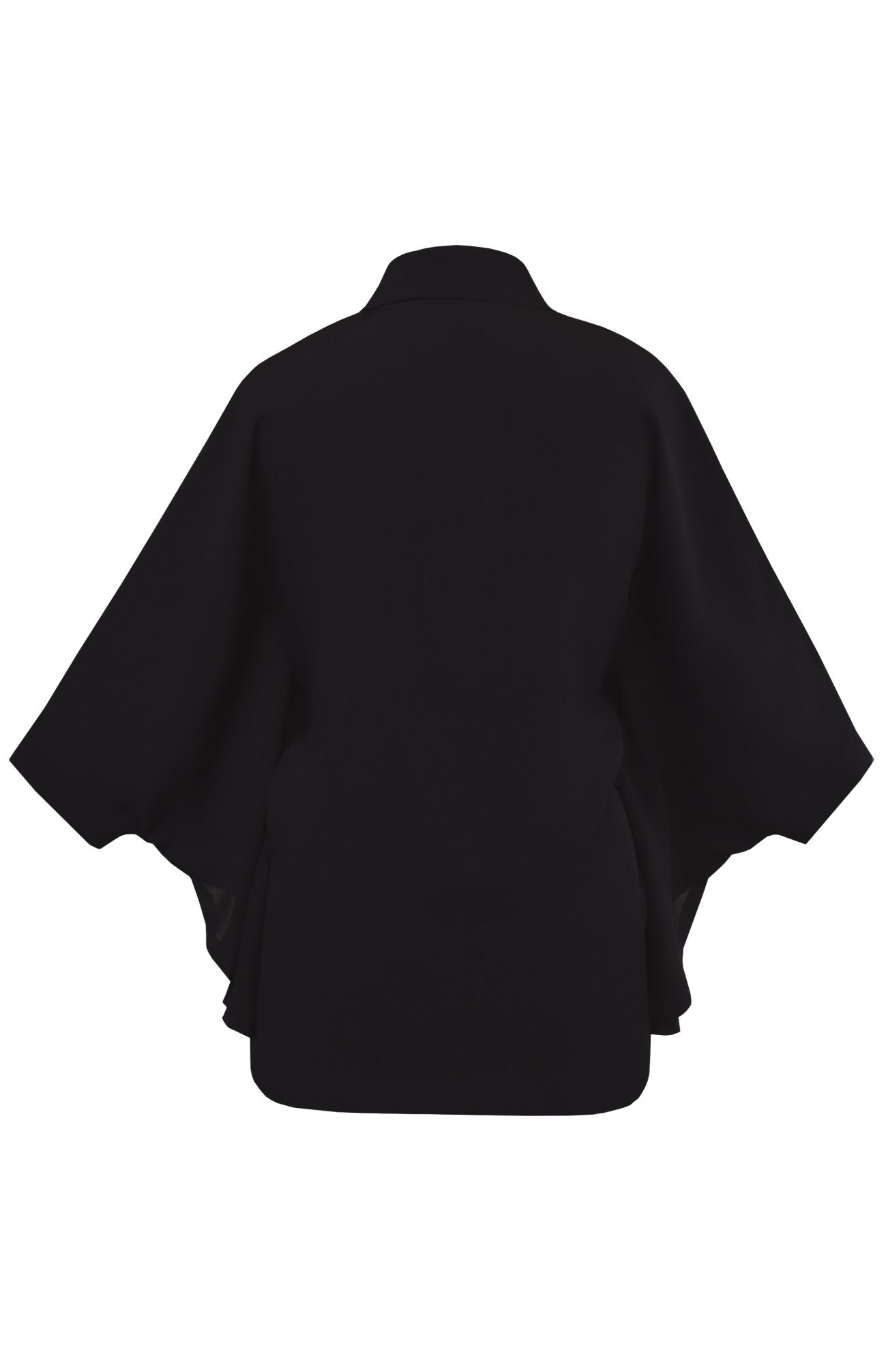 Black Crepe Poncho Cape