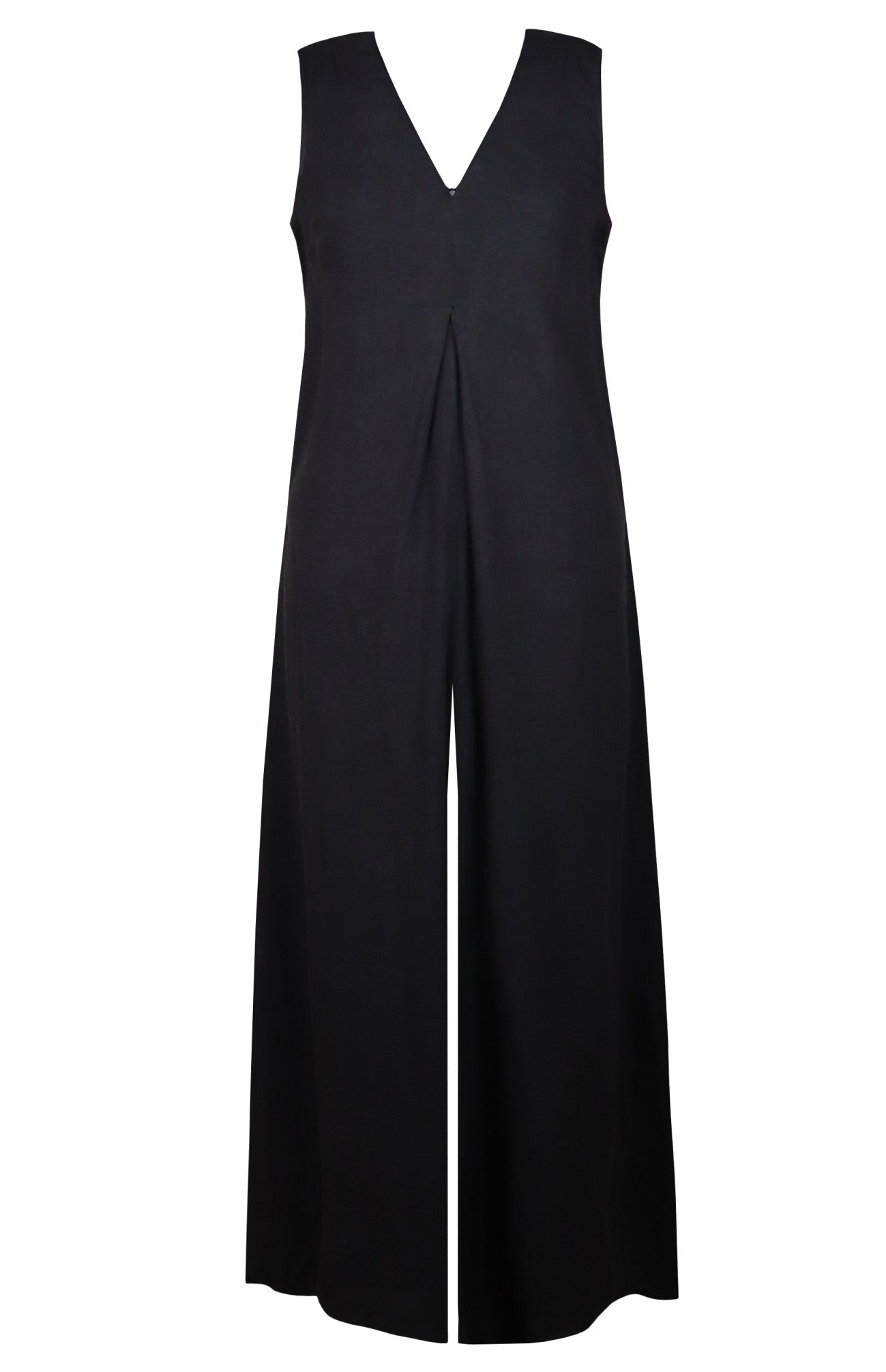 Linen Jumpsuit - BLACK