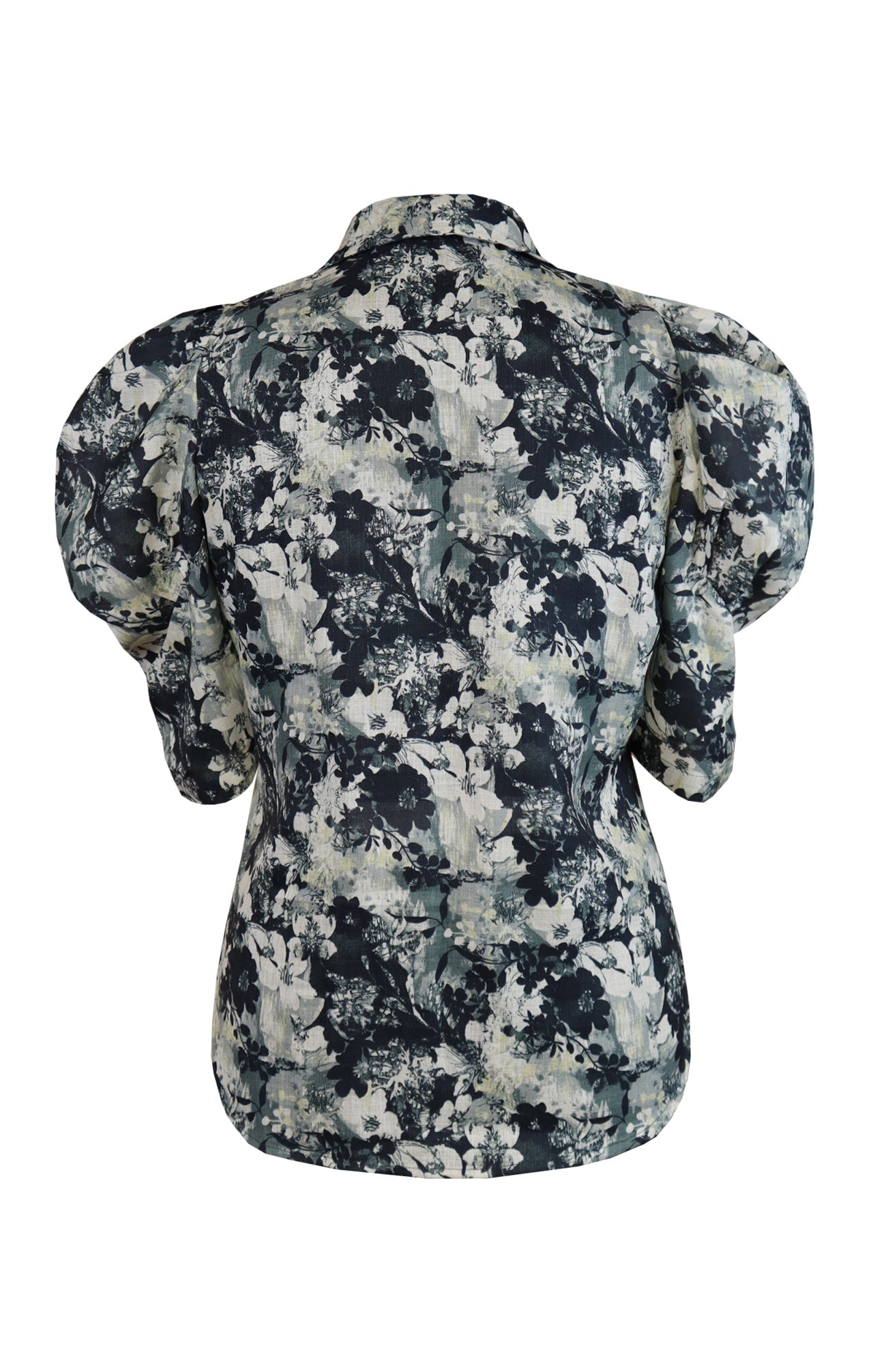 Black & White Printed Linen Shirt