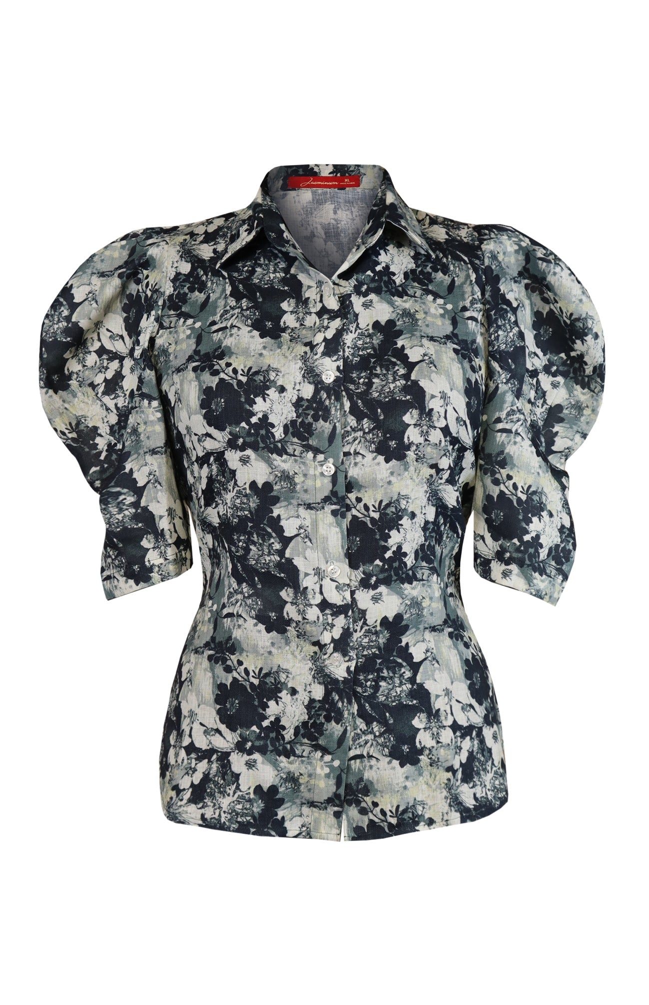 Black & White Printed Linen Shirt