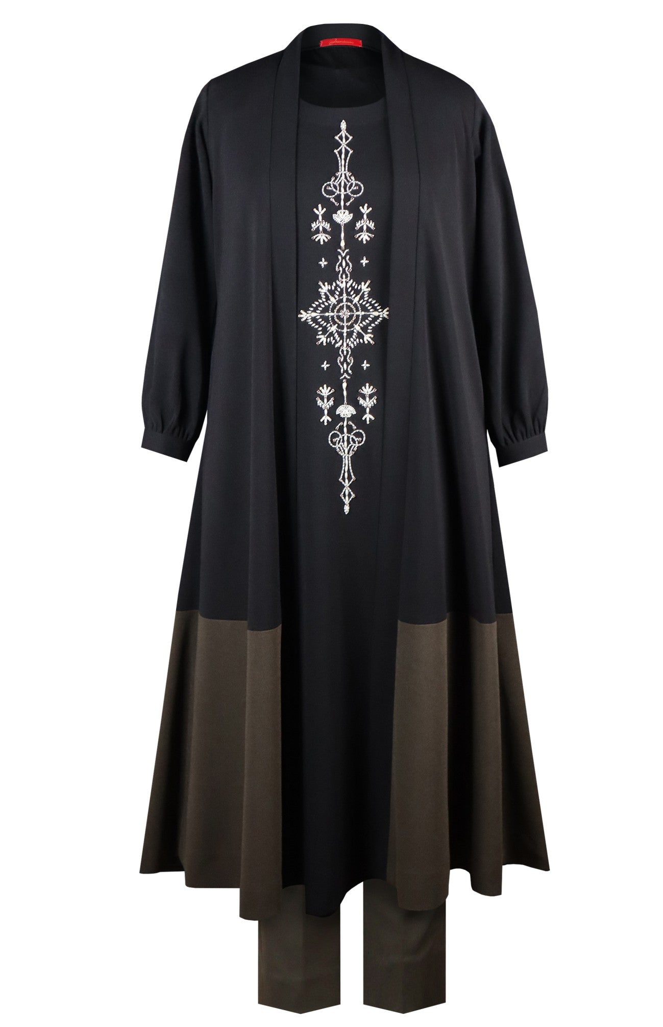Turkish Motif Long Cape Kurta Set