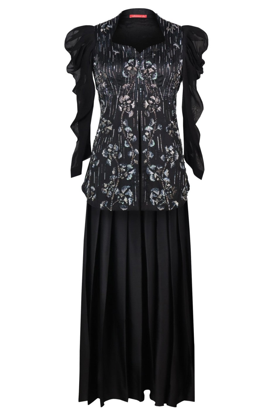 Oyster Jacket With Lungi - BLACK