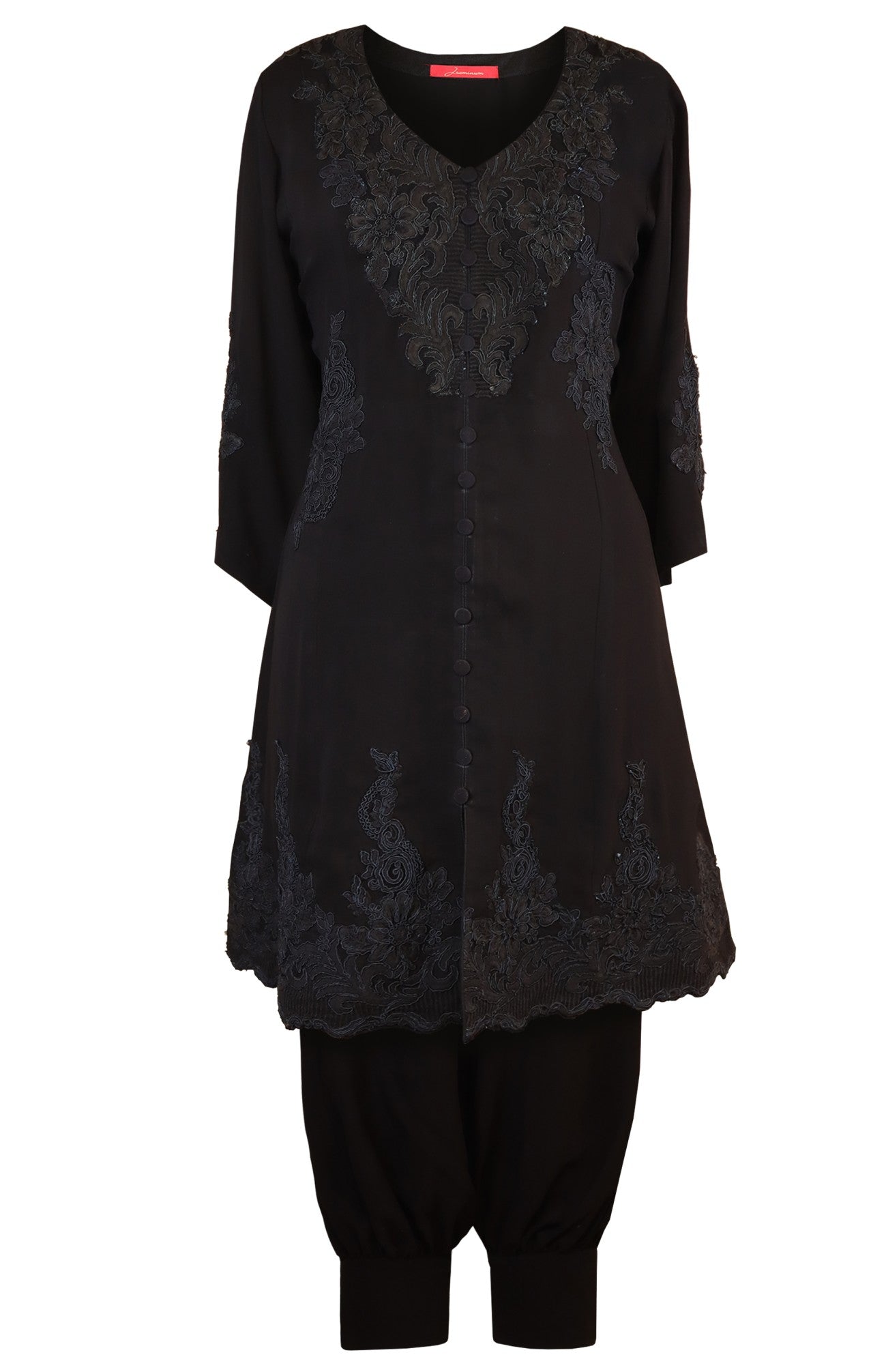 Tone On Tone Embroidery Short Anarkali
