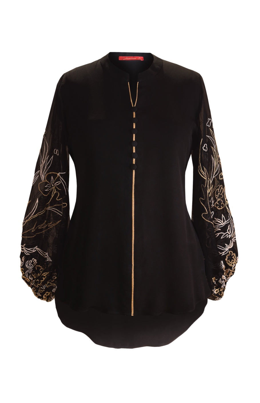 Balloon Sleeves Crepe Top