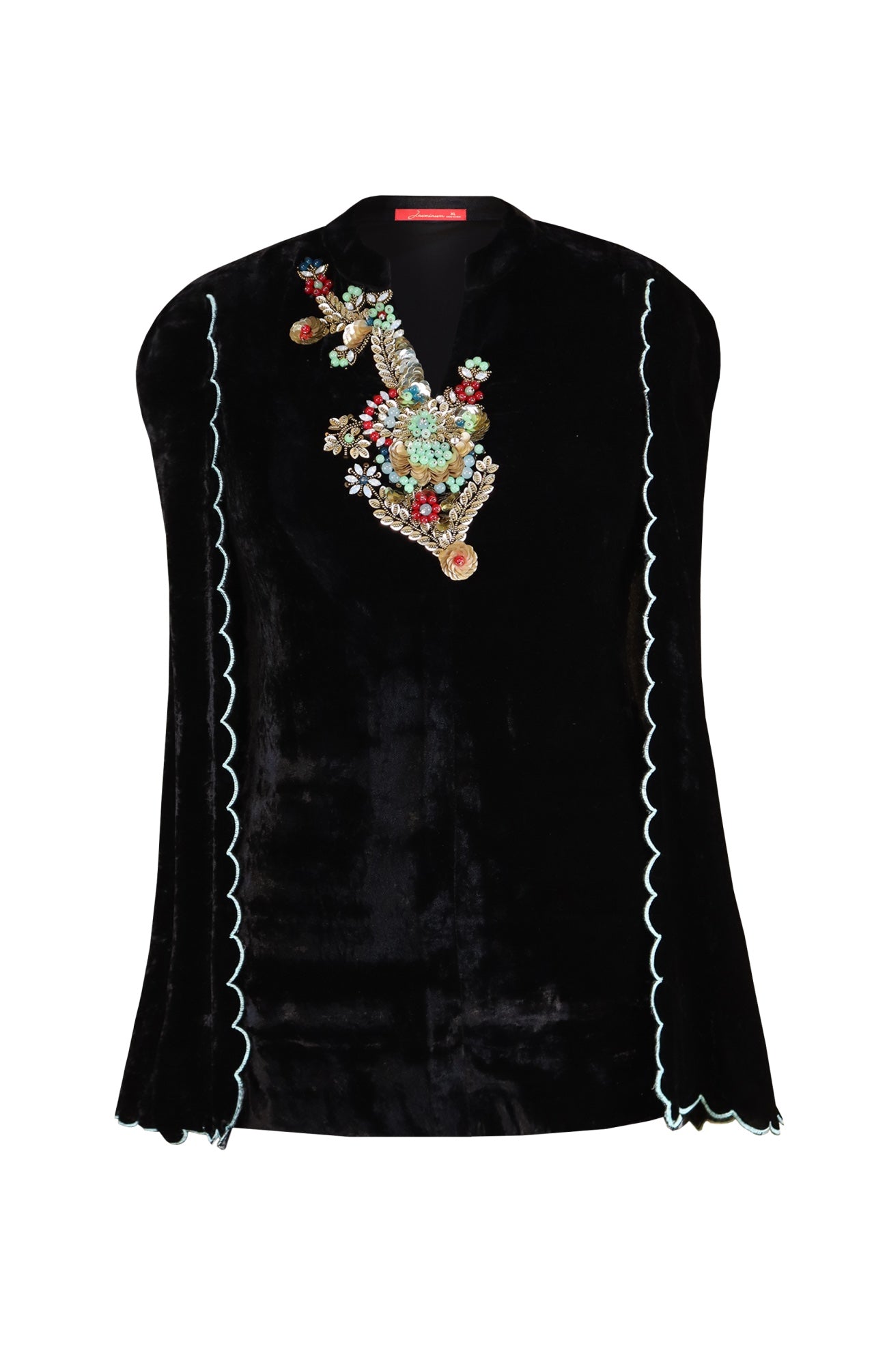 Black Velvet Cape Top