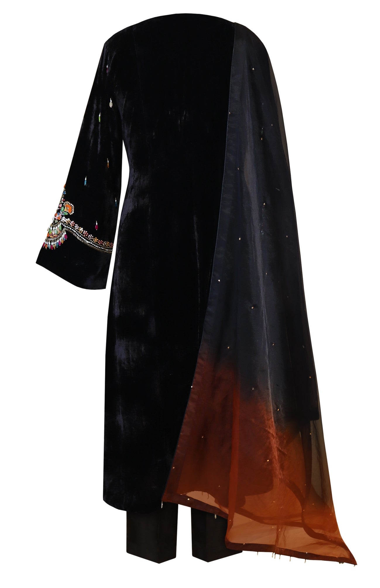 Silk Velvet Suit - BLACK