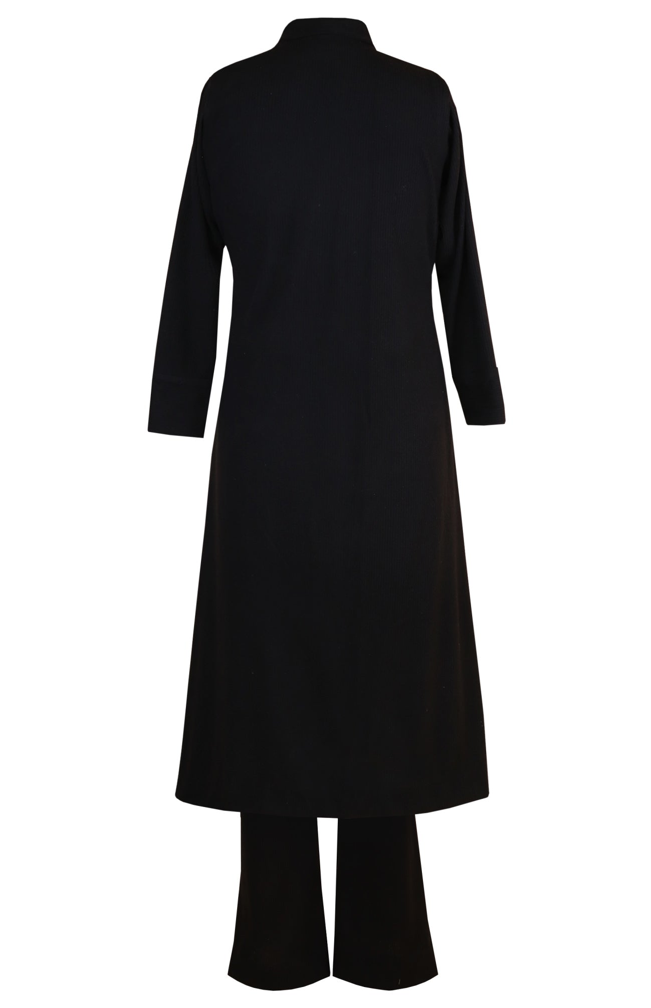 Black Woolen Co-ord With Cape