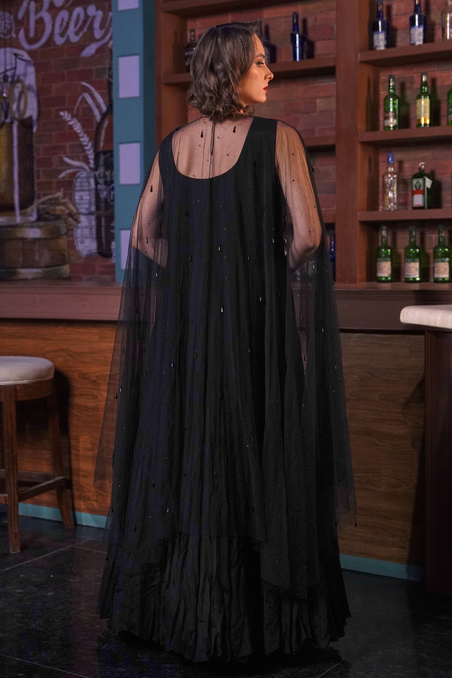 Black Gown With Cape