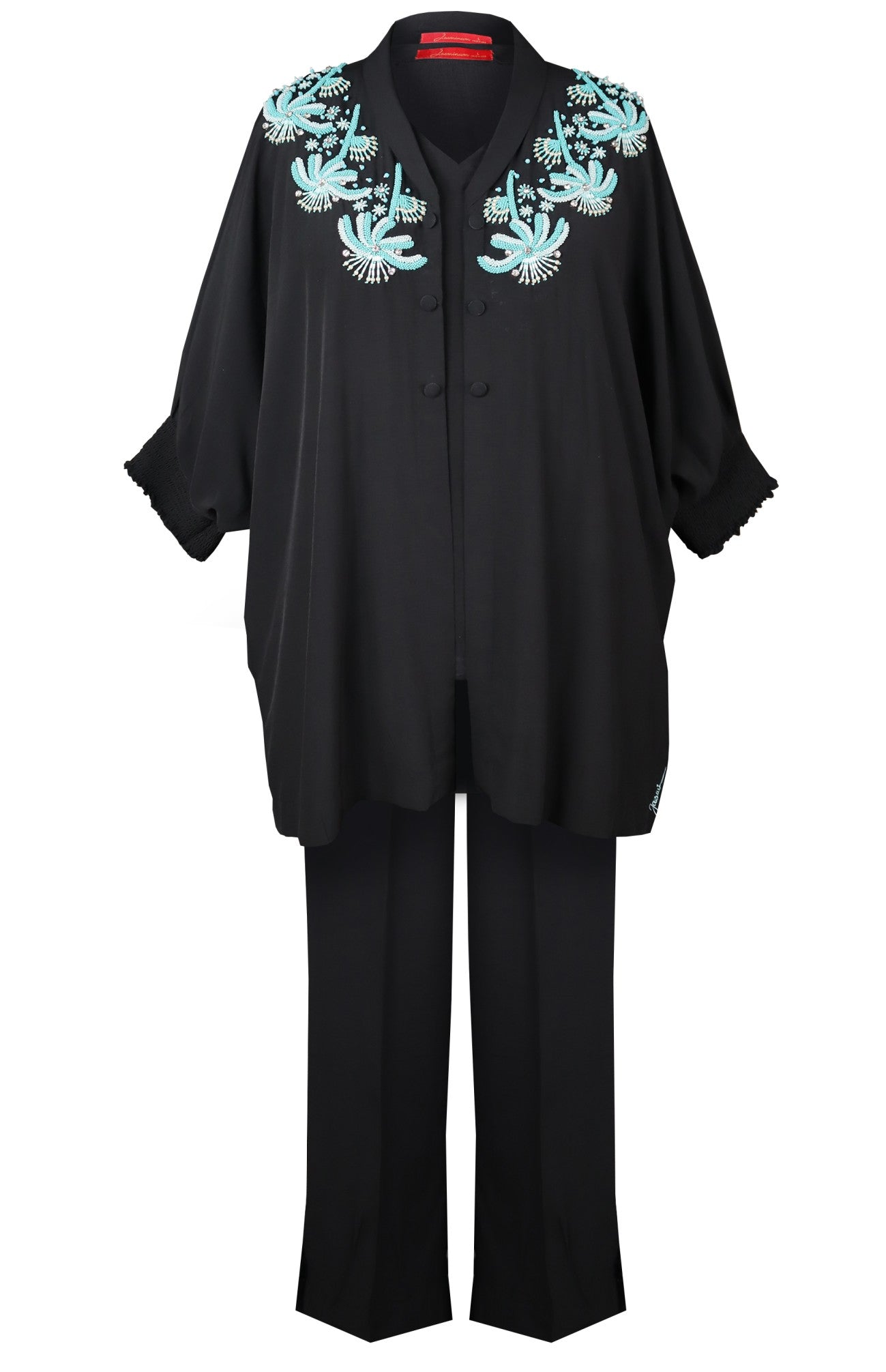 Beaded Palm 3 Pcs Co-ord Set