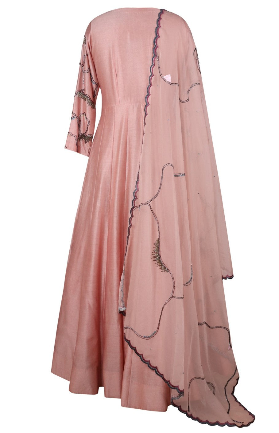 Kora Silk Anarkali Gown - BLUSH