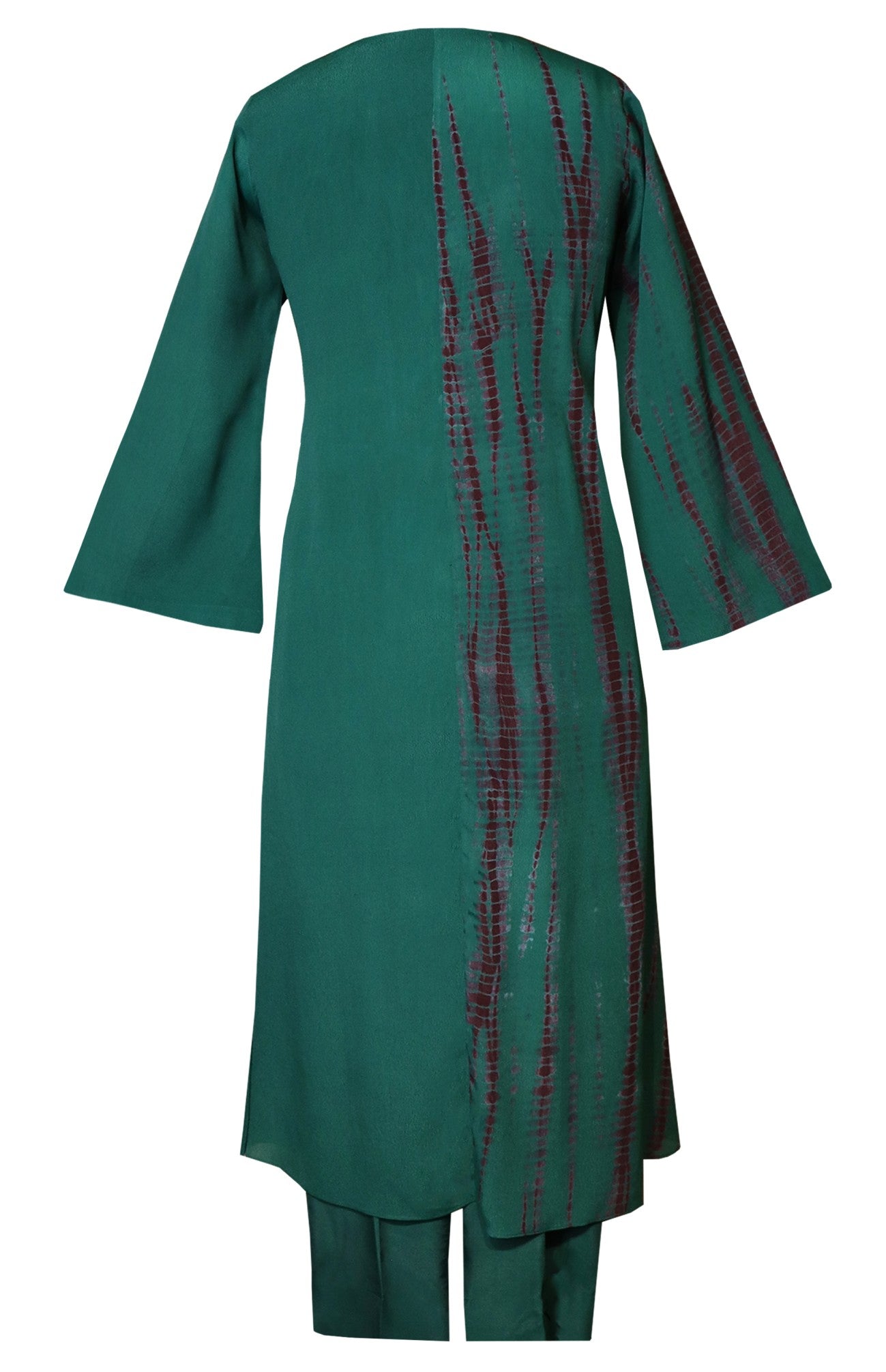 Bottle Green Tie N Dye Kurta Set